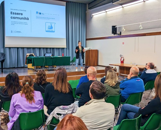 Un incontro serale con i genitori in auditorium
